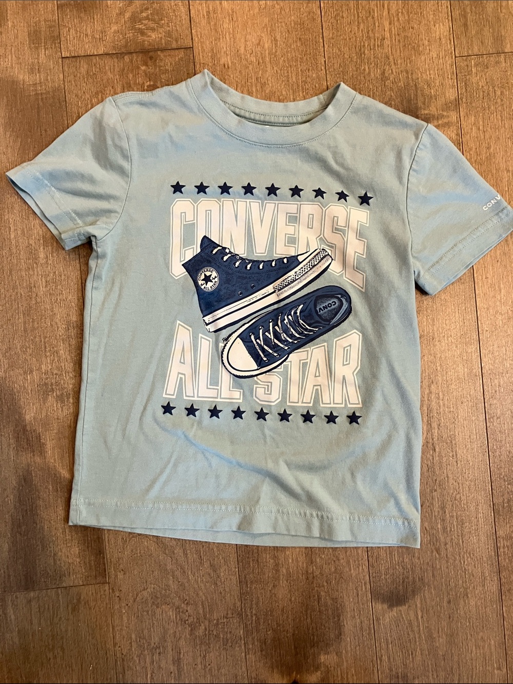 Converse Blue Graphic Tee with Navy Sneaker Print